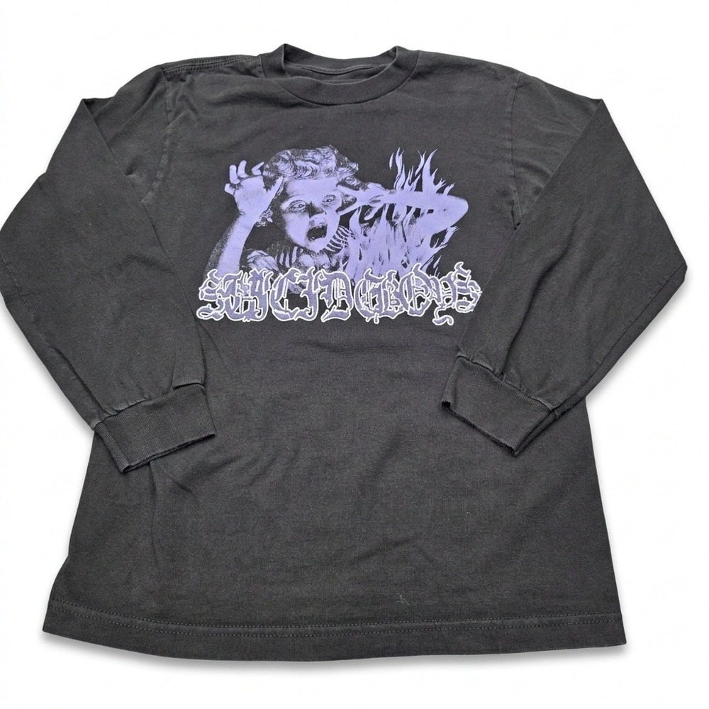 Suicideboys G59 Long Sleeve Graphic T-Shirt Faded Black Purple Logo‎ Mens Small